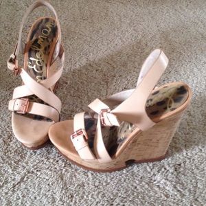 Rose gold Sam Edelman wedges